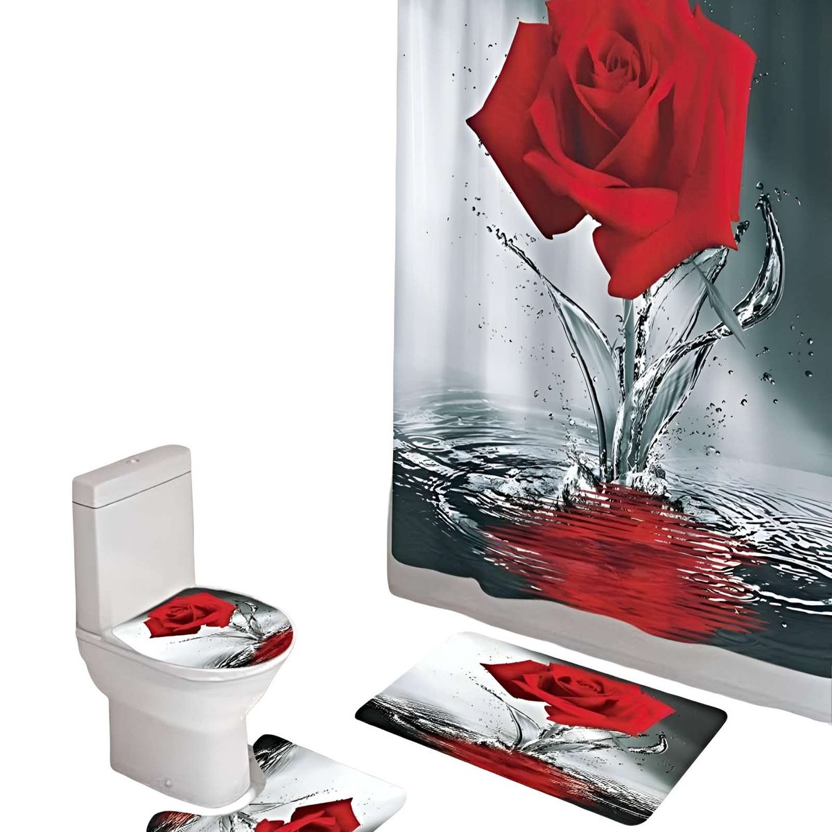 GENERICO - JUEGO DE BAÑO COMPLETO MODELOS UNICOS 4 PIEZAS S11