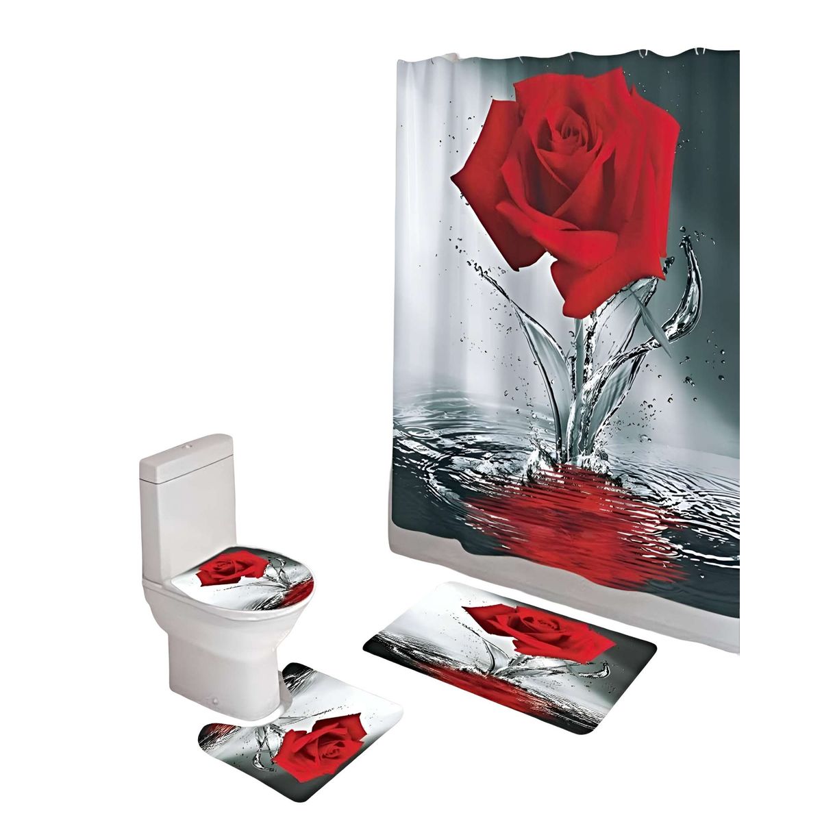 GENERICO - JUEGO DE BAÑO COMPLETO MODELOS UNICOS 4 PIEZAS S11