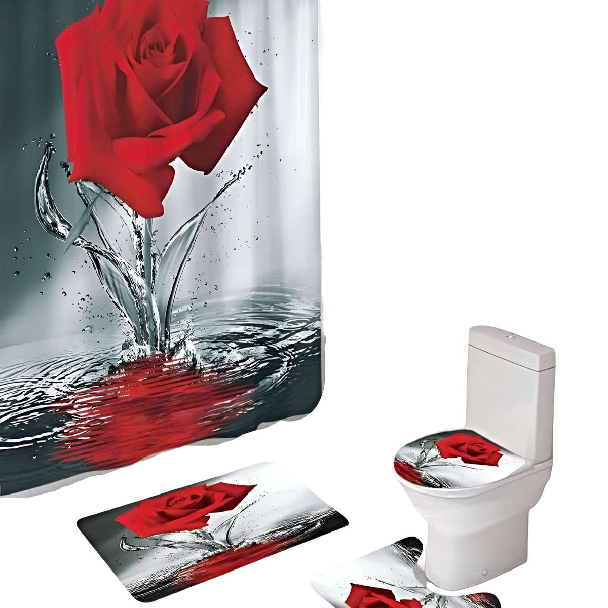 GENERICO - JUEGO DE BAÑO COMPLETO MODELOS UNICOS 4 PIEZAS S11