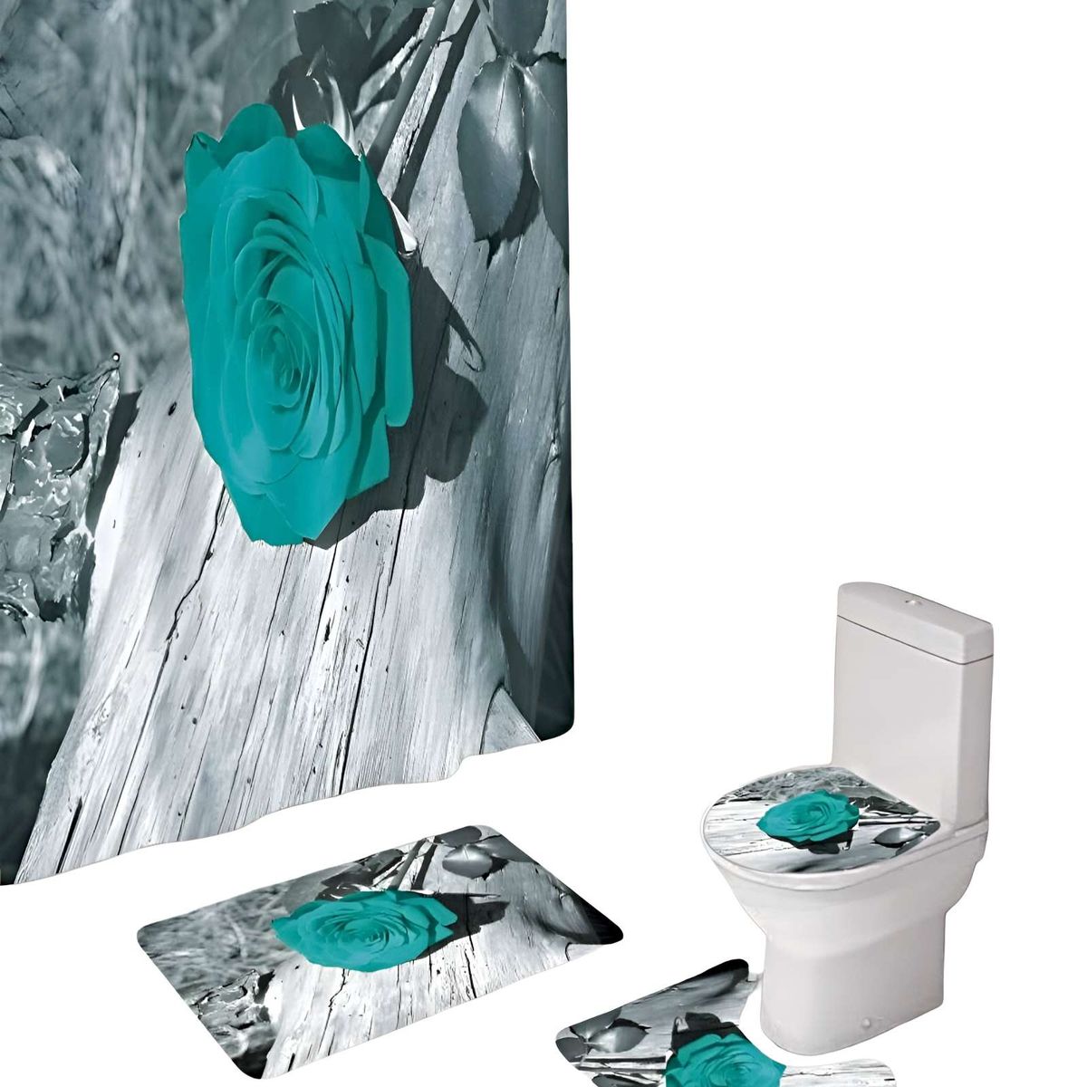 GENERICO - JUEGO DE BAÑO COMPLETO MODELOS UNICOS 4 PIEZAS S13