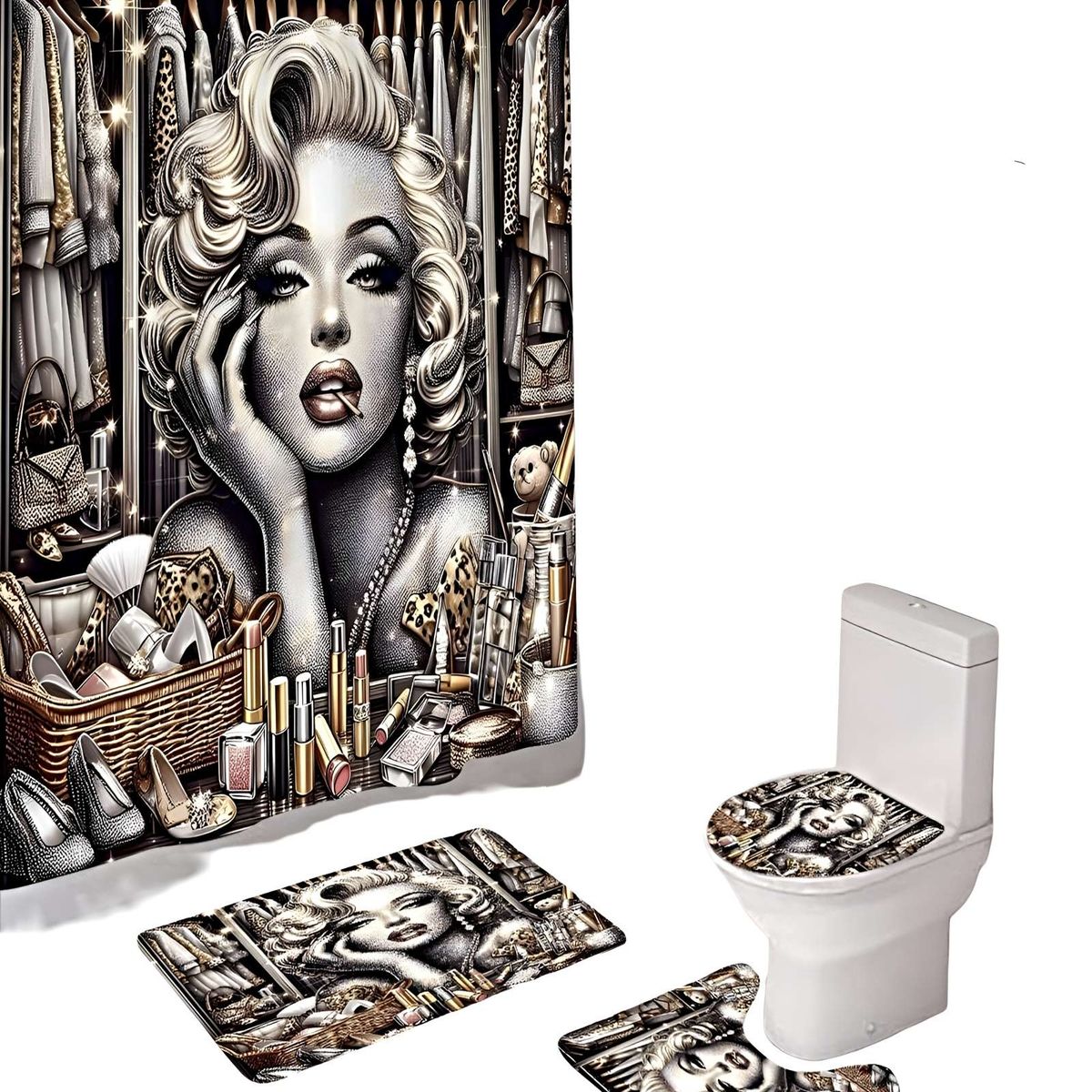 GENERICO - JUEGO DE BAÑO COMPLETO MODELOS UNICOS 4 PIEZAS S21