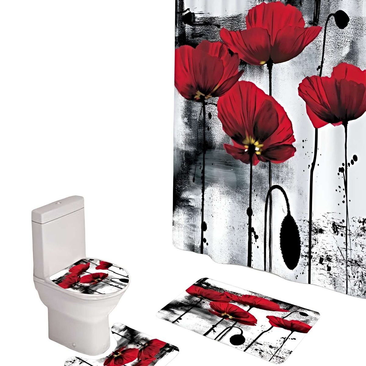 GENERICO - JUEGO DE BAÑO COMPLETO MODELOS UNICOS 4 PIEZAS S23