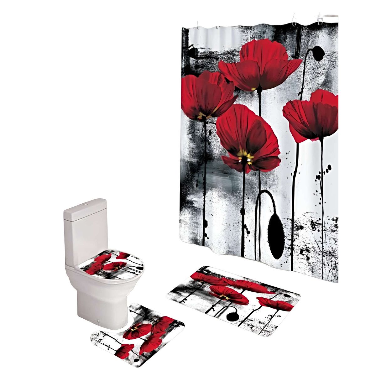 GENERICO - JUEGO DE BAÑO COMPLETO MODELOS UNICOS 4 PIEZAS S23