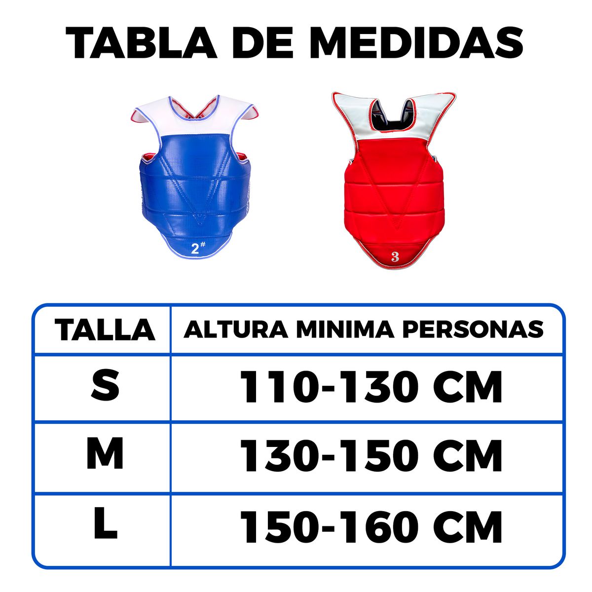 GENERICO - Pechera Protector Corporal Reversible Taekwondo Boxeo Karate Rojo Talla L