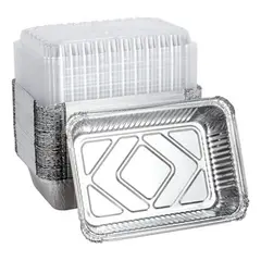 GENERICO - Bandeja Envase De Aluminio C-30 Ctapa Domo 20 Unidades Plateado
