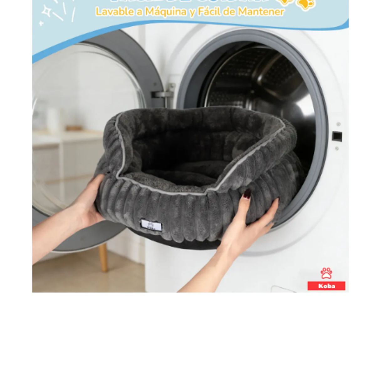 GENERICO - Cama Antiestrés Para Mascota Gatos Perros Lavable 50x50x20cm Con Cojín Reversible