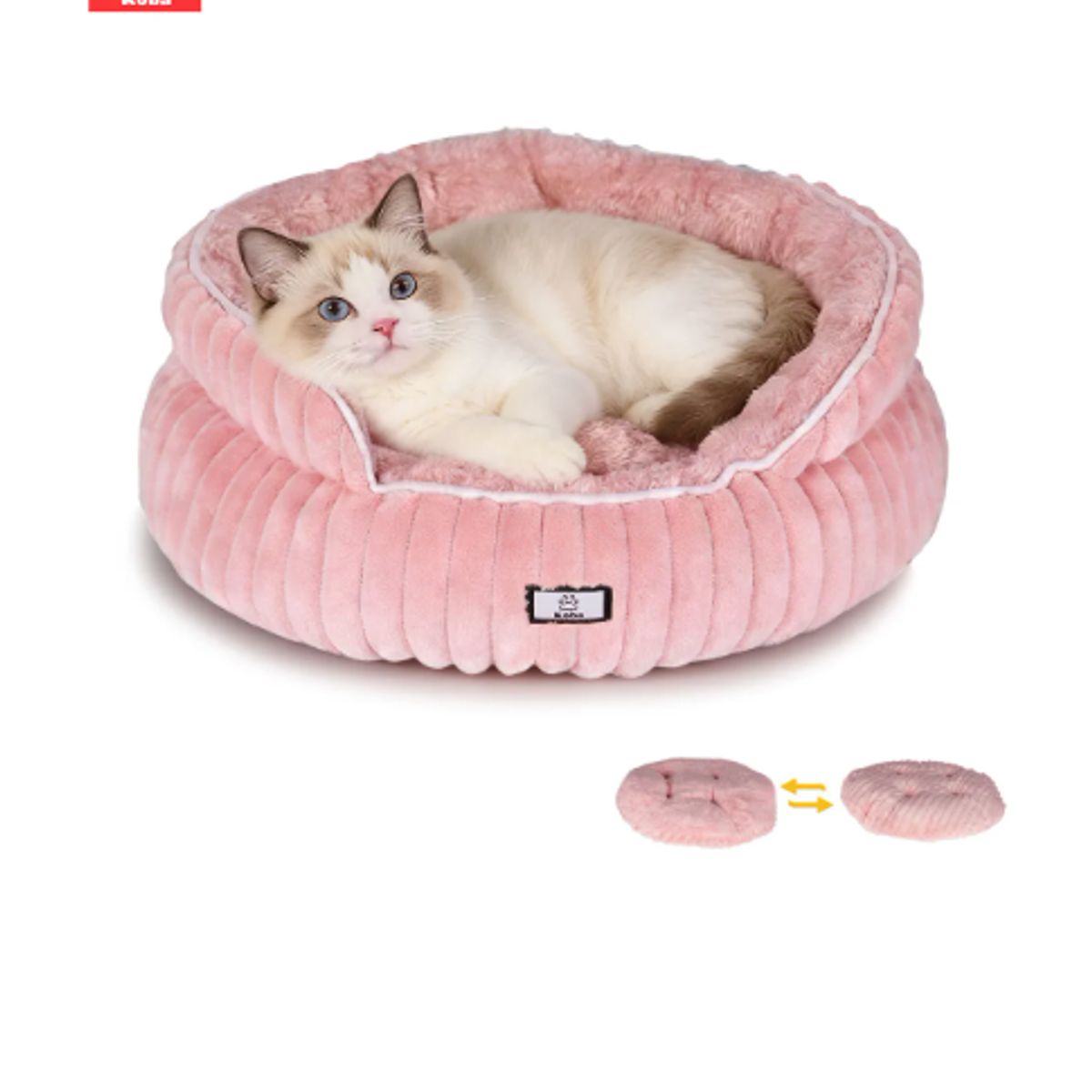 GENERICO - Cama Antiestrés Para Mascota Gatos Perros Lavable 50x50x20cm Con Cojín Reversible