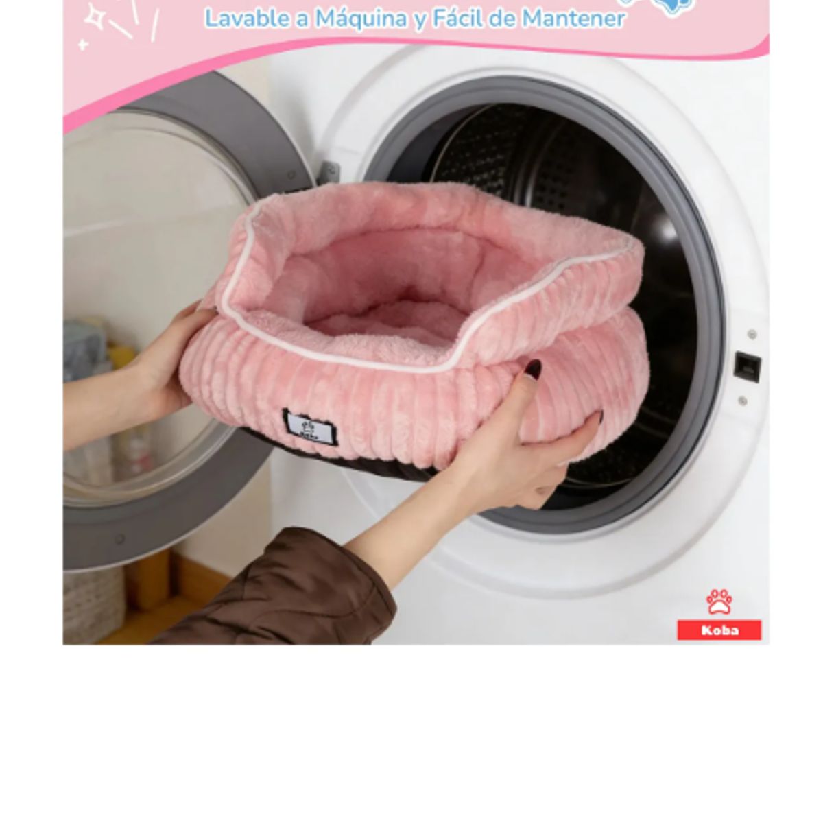 GENERICO - Cama Antiestrés Para Mascota Gatos Perros Lavable 50x50x20cm Con Cojín Reversible