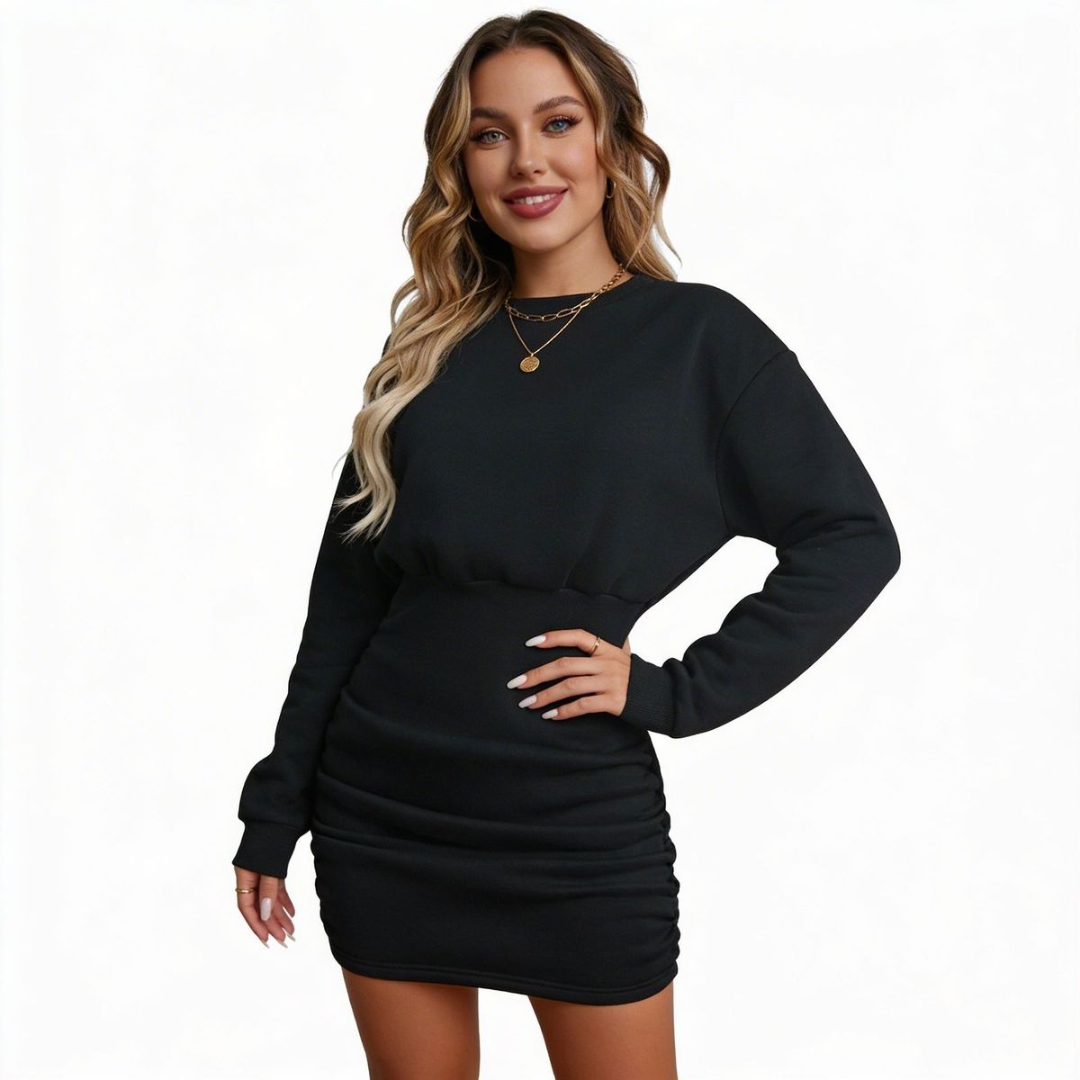 HAMI BOUTIQUE - Vestido de Invierno Negro
