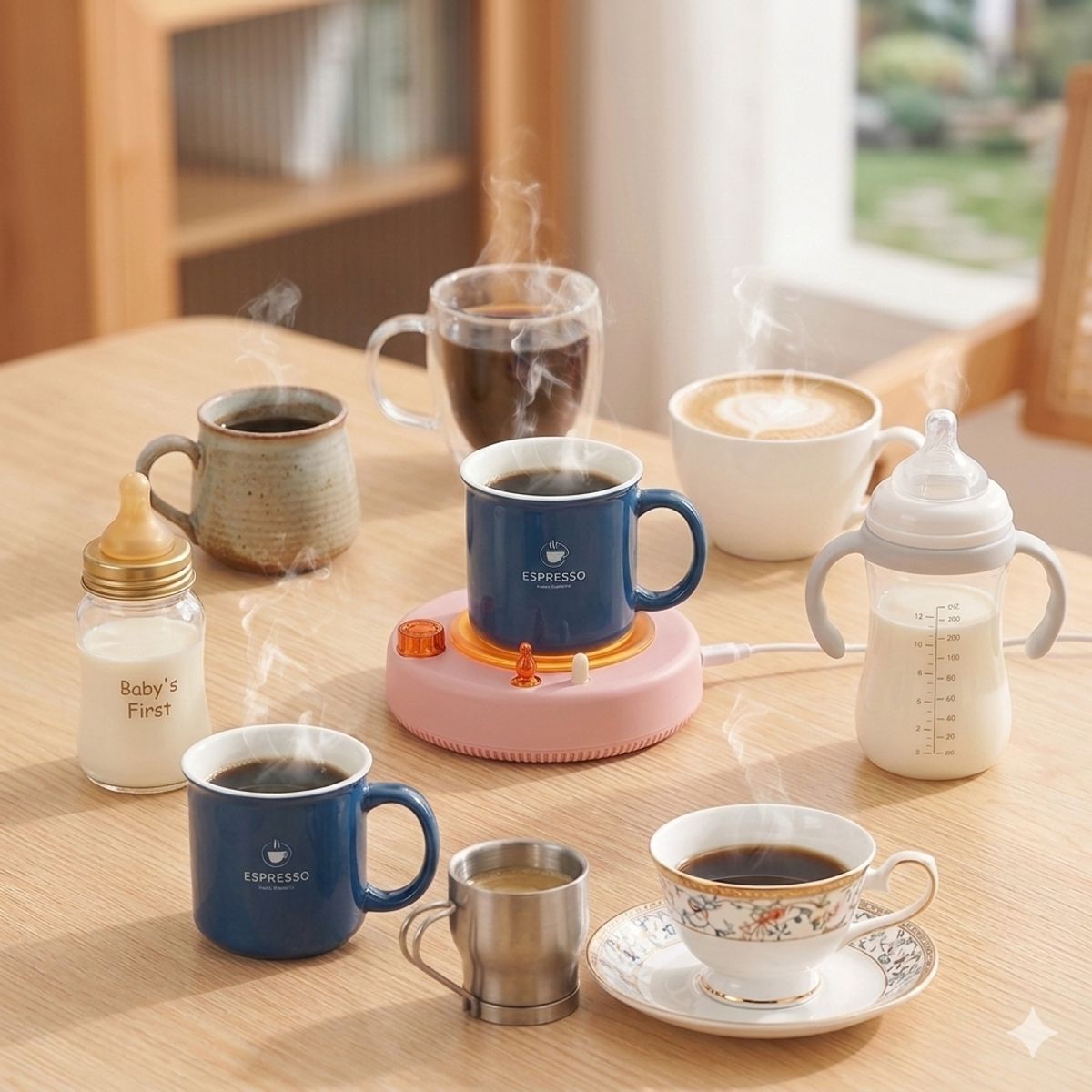 GENERICO - Calentador De Tazas Y Mamaderas Con Mezcla Magnética Premium