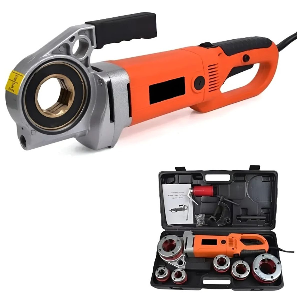 GENERICO - Roscadora De Tuberías Eléctrica Portátil 2300w 1/2 -2''  Npt (1075A) Naranja