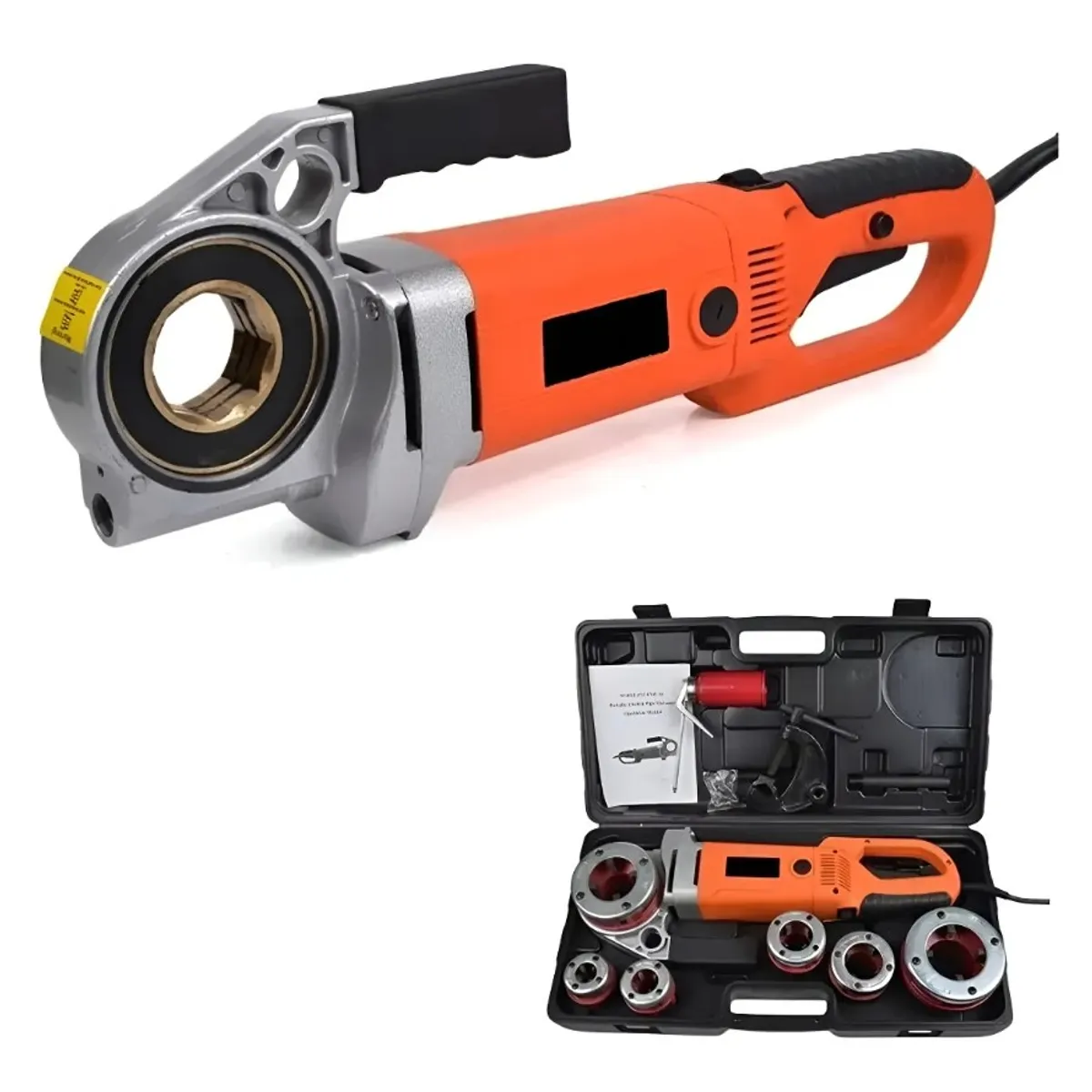 GENERICO - Roscadora De Tuberías Eléctrica Portátil 2300w 1/2 -2''  Npt (1075A) Naranja