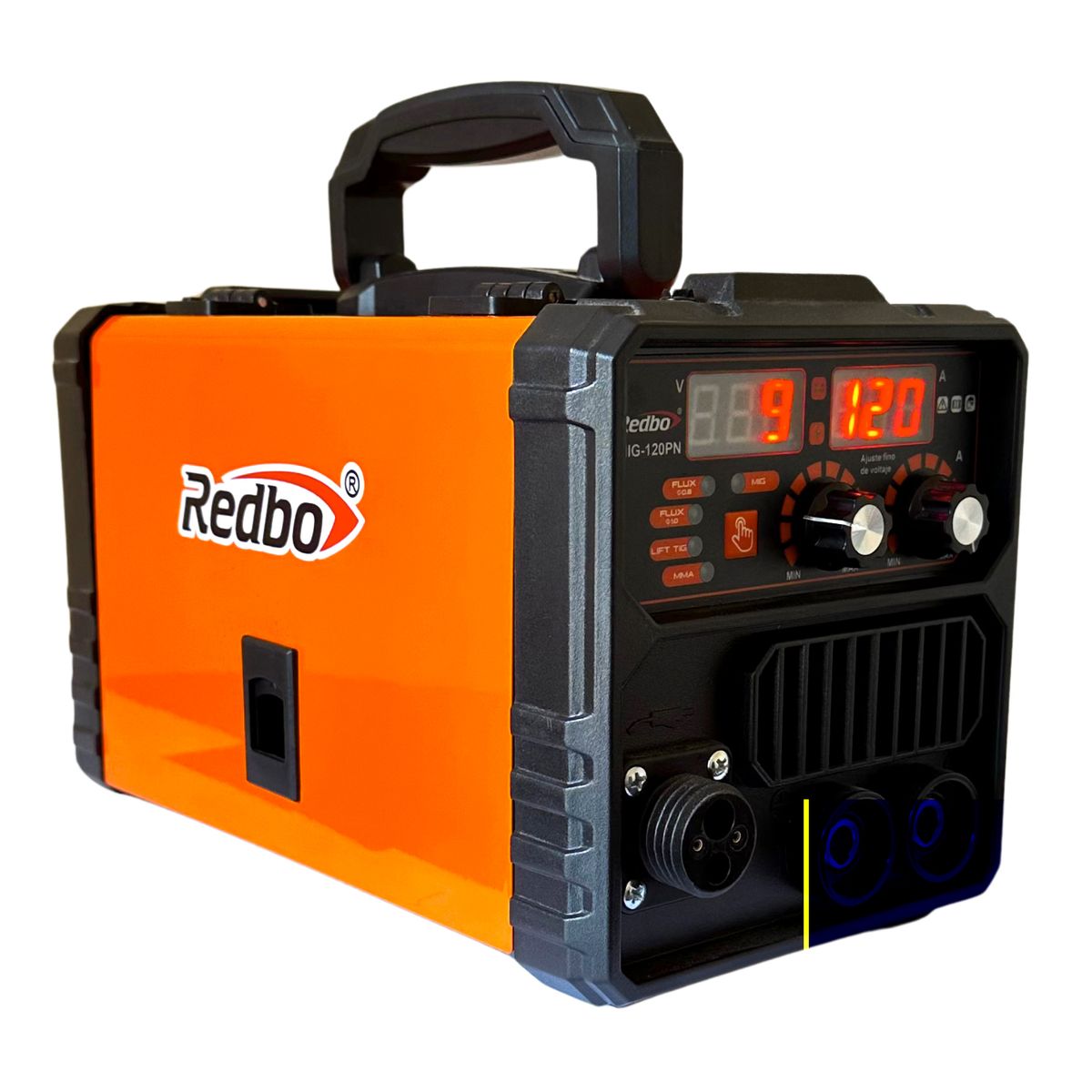 REDBO - Soldadora Inverter Multiproceso Redbo MIG-120PN (120A, 2 en 1: MIG Con/Sin Gas y Arco Manual)