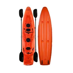 KAUT - Kayak Rigído Familiar 2 pp + Niño + 2 Remos y Asientos Naranja