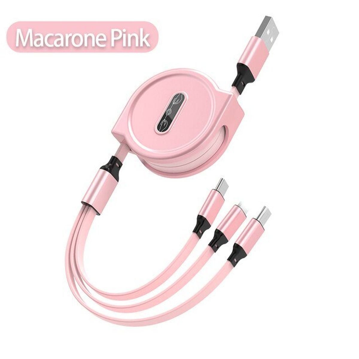 GENERICO - Cable Cargador Retractil 3 en 1 [micro, tipo C y Lightining]
