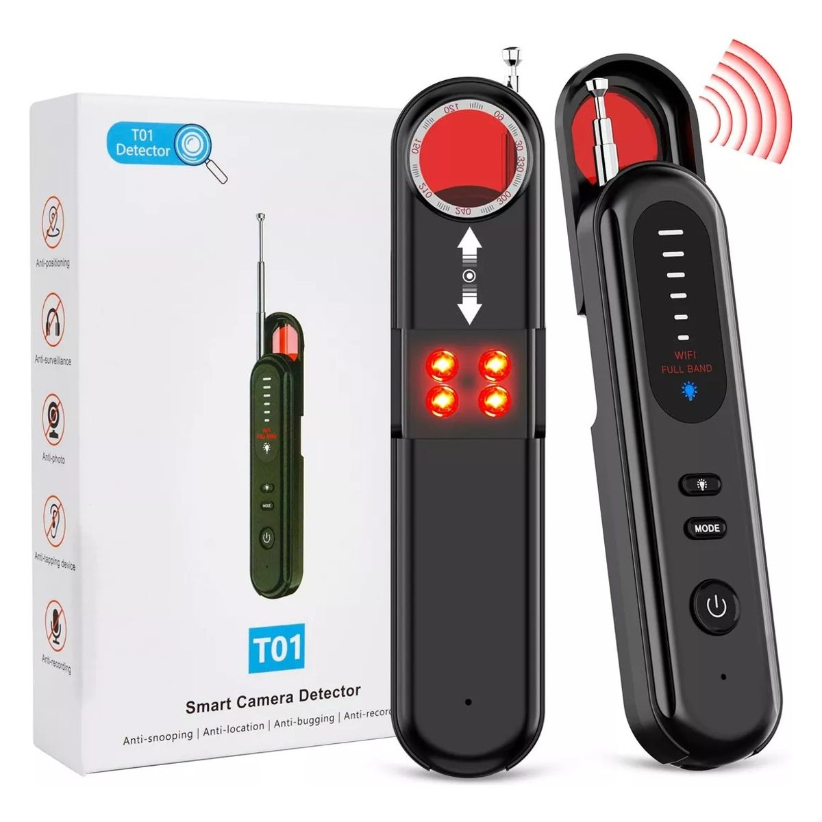 GENERICO - Detector De Cámara Mini Espía Micrófono Y Rastreador Gps Color NEGRO - 240180