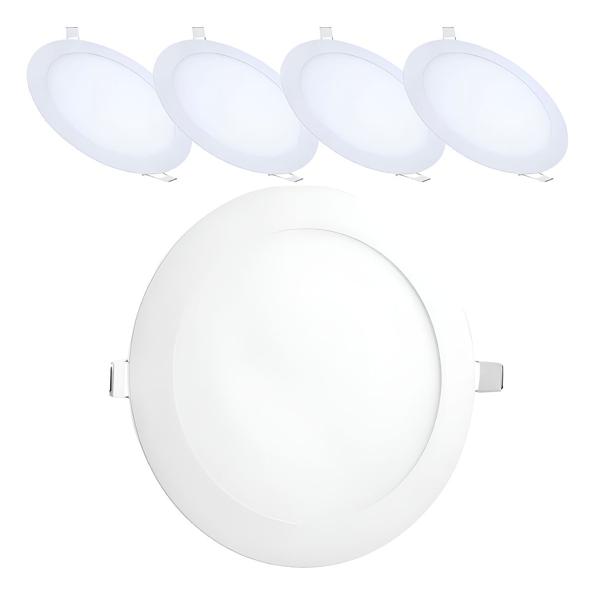 GENERICO - Kit 5 Plafón Led Techo Blanco Frío 24W Aluminio Embutido