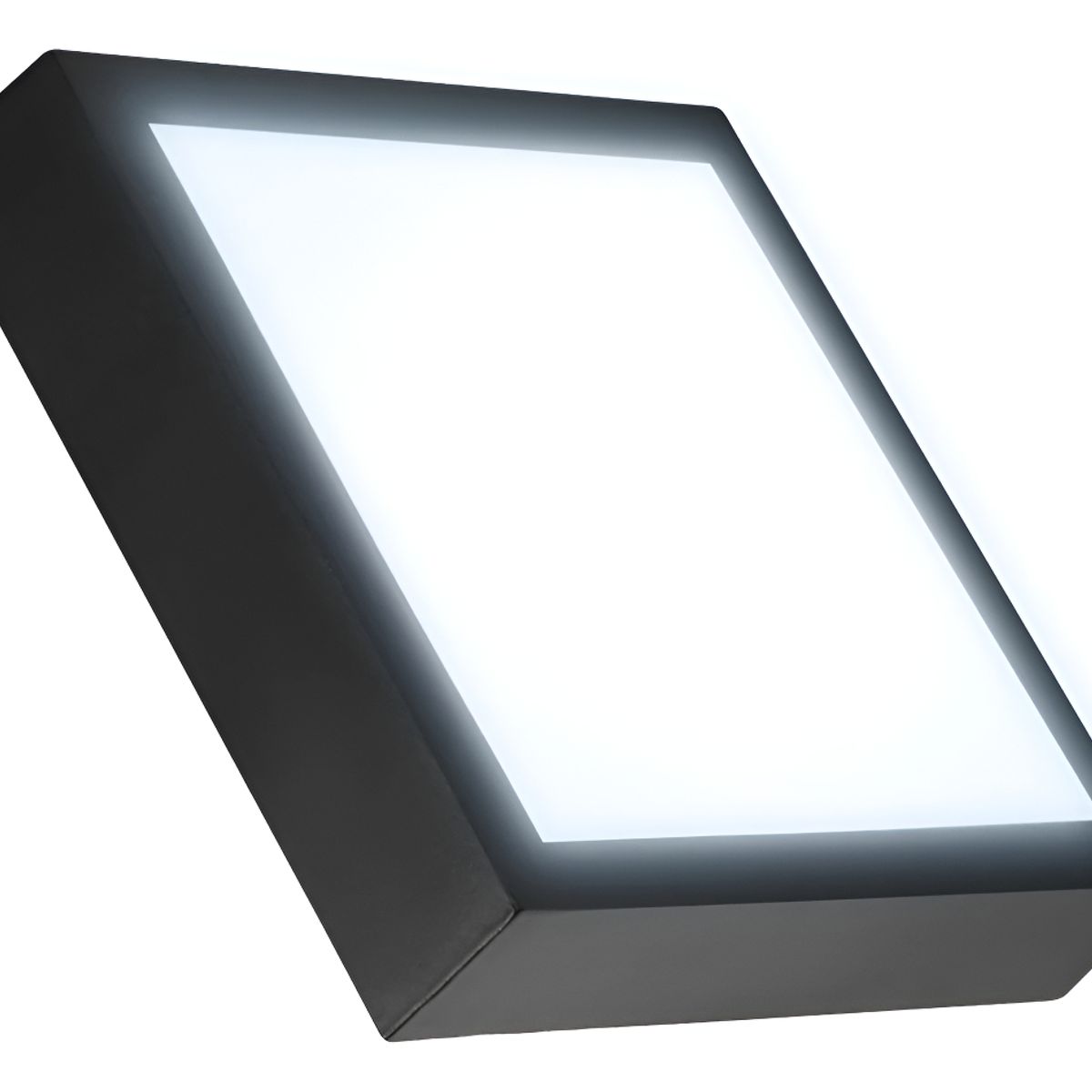 GENERICO - Foco Led 12w Cuadrado Negro 17x17cm Sobrepuesto Luz Fría Estructura Blanco