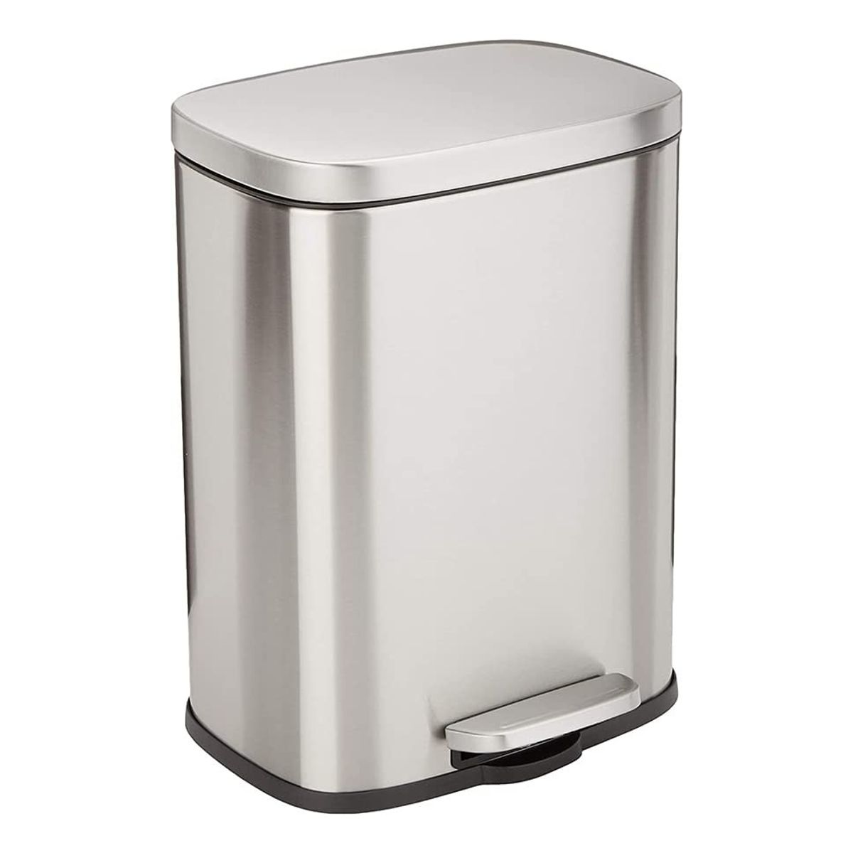 GENERICO - Basurero Acero Inoxidable Cierre Suave 15 Lts Pedal Color Plateado - 325016