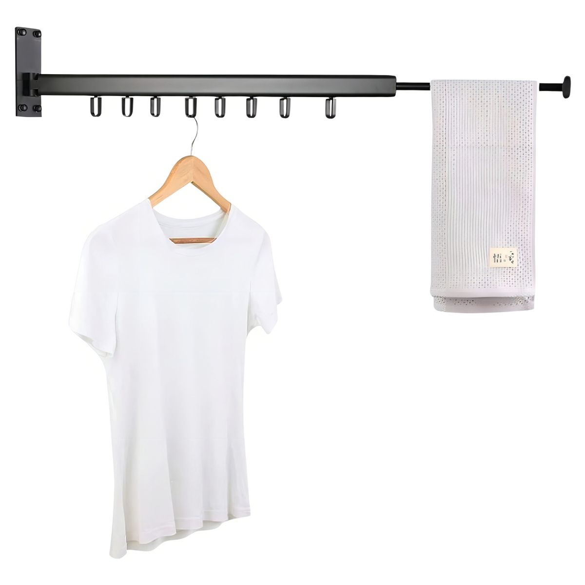 GENERICO - Tendedero Plegable Colgador Ropa Tamaño Ajustable Color Negro