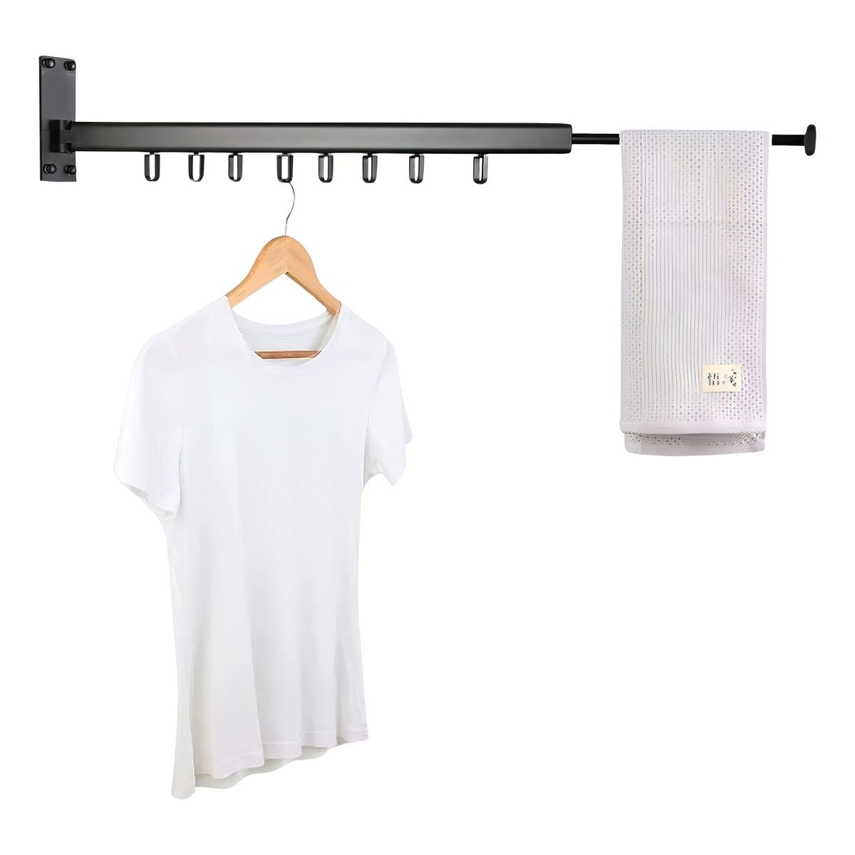 GENERICO - Tendedero Plegable Colgador Ropa Tamaño Ajustable Color Negro
