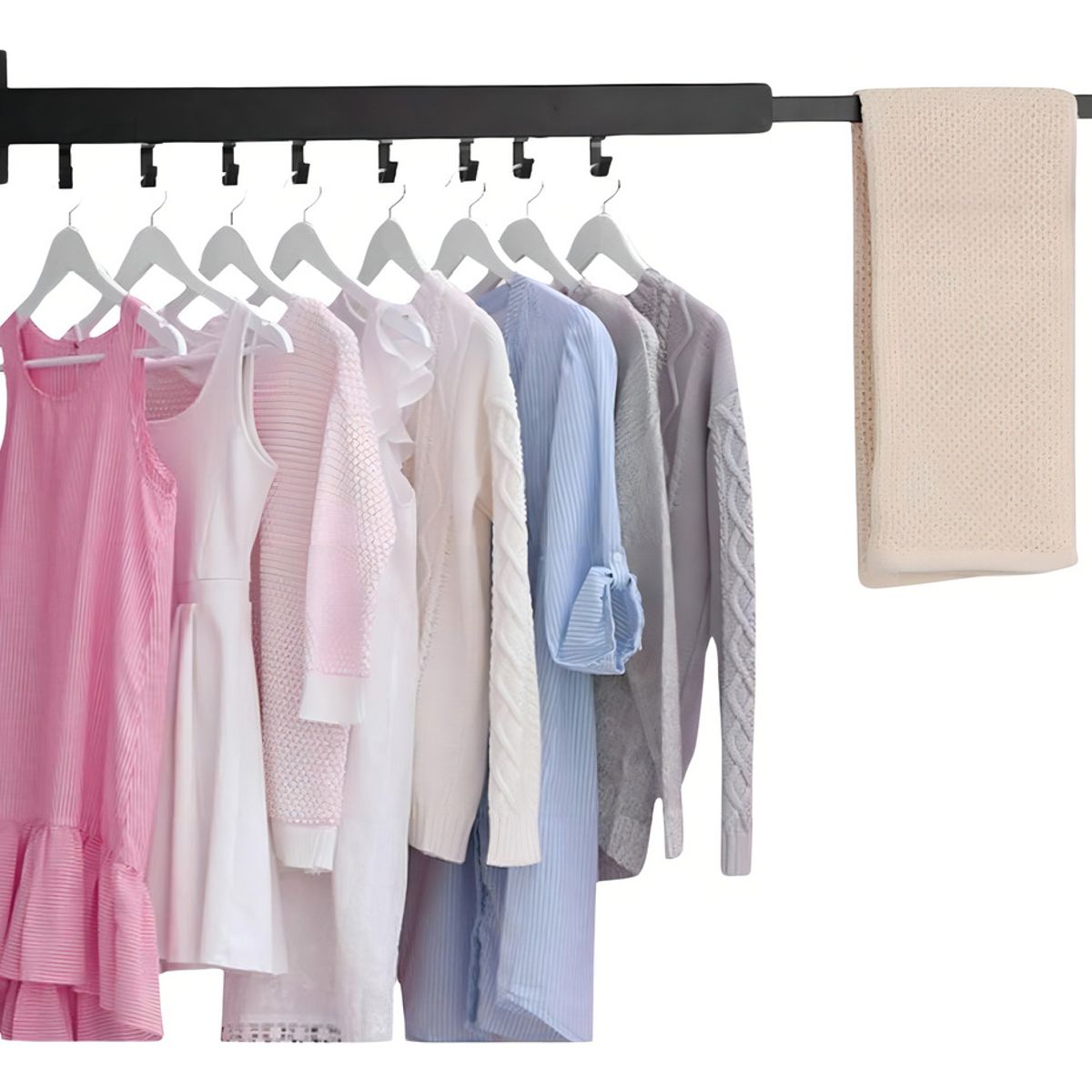 GENERICO - Tendedero Plegable Colgador Ropa Tamaño Ajustable Color Negro