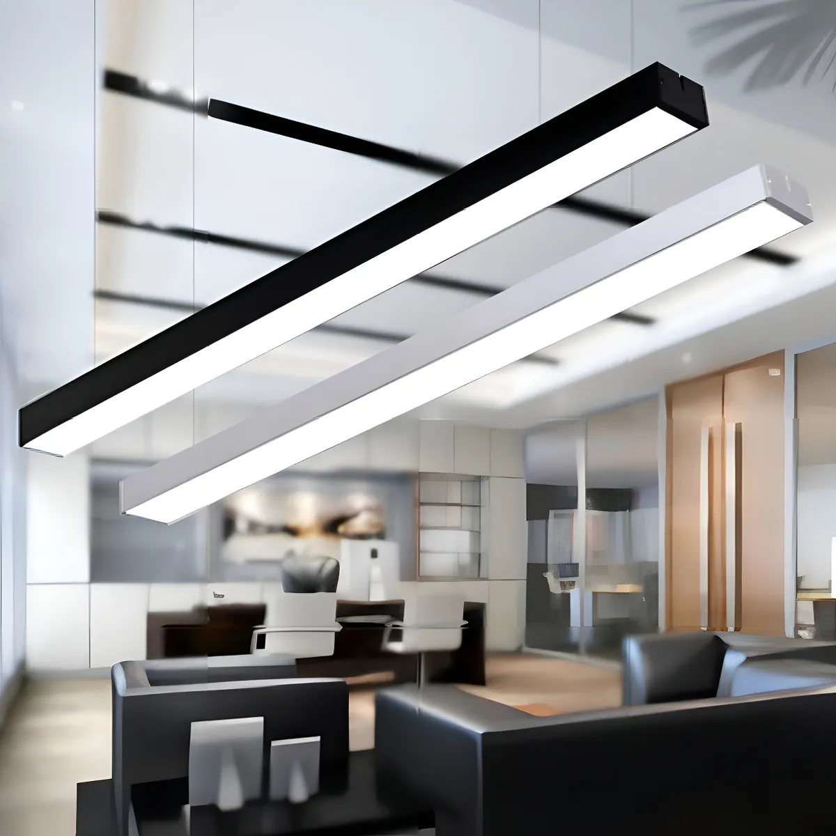 GENERICO - Lámpara Colgante Techo Barra LED 36W TIENDALED Negro Luz Neutra 4000K