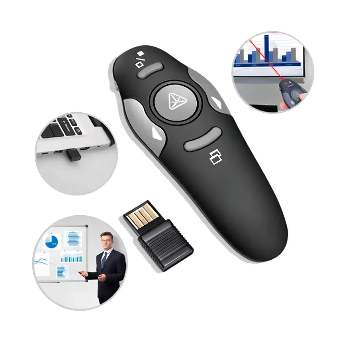 GENERICO - Puntero Laser Presentador Powerpoint Diapositivas Usb
