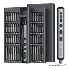MASTER PROX - Mini Destornillador Y Atornillador Electrico Inalambrico Recargable 68 En 1 Puntas Magneticas Premium