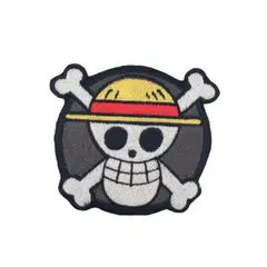 GENERICO - Parche Bordado Calavera Pirata Sombrero Paja Termoadhesivo