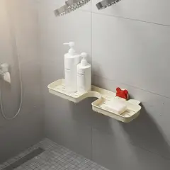 BLUE MOUNTAIN - Repisa De Baño Con Ventosas Y Montaje En Pared Blanco