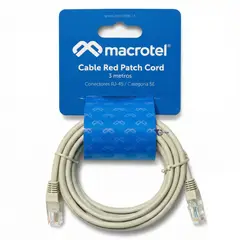 MACROTEL - Cable de Red 3 mt Patch Cord UTP Cat 5E MC-2004