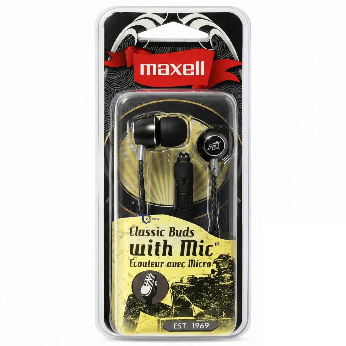 MAXELL - Audífonos Maxell Classic Buds con Mic CEB-B 3.5mm Metálicos