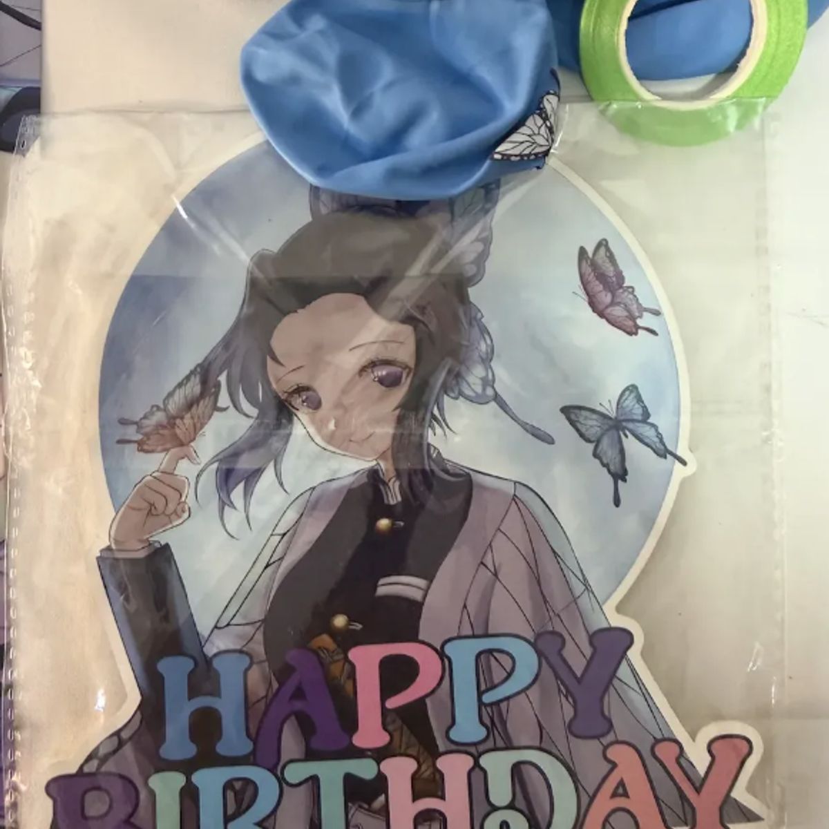 GENERICO - Kit Cumpleanos Shinobu Demon Slayer Decoracion Cumpleaños globos