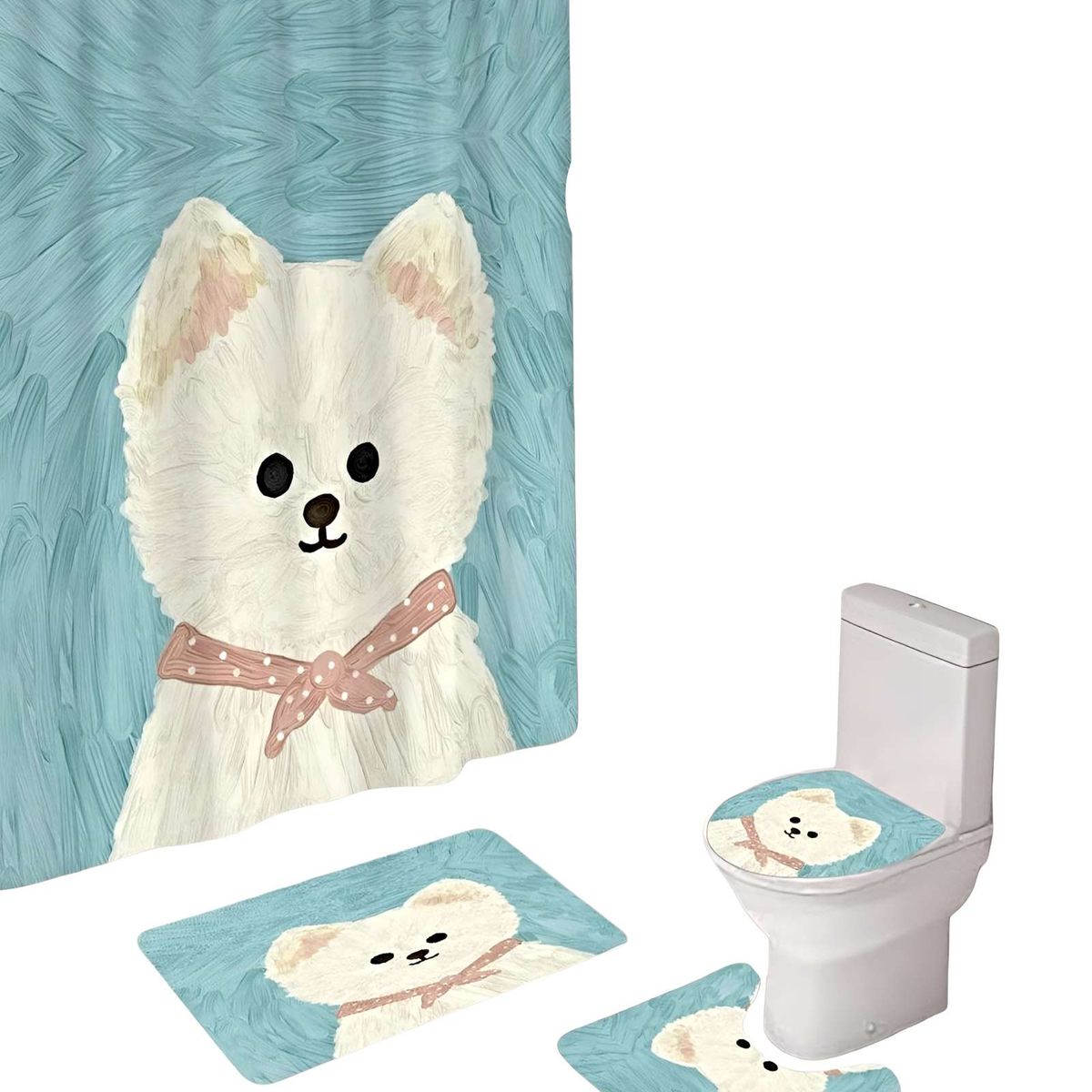 GENERICO - SET DE BAÑO COMPLETO MODELOS UNICOS 4 PIEZAS S09