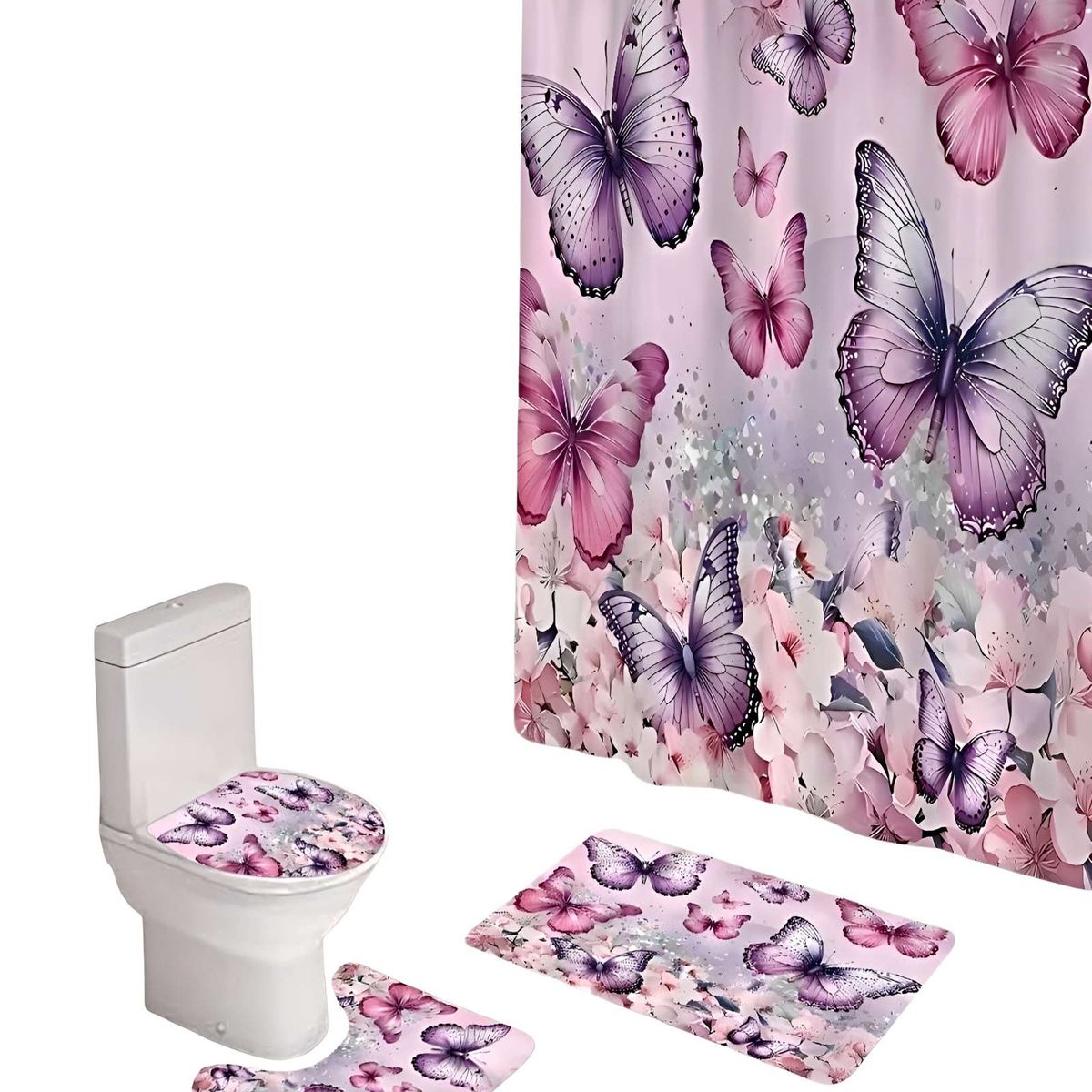 GENERICO - SET DE BAÑO COMPLETO MODELOS UNICOS 4 PIEZAS S14