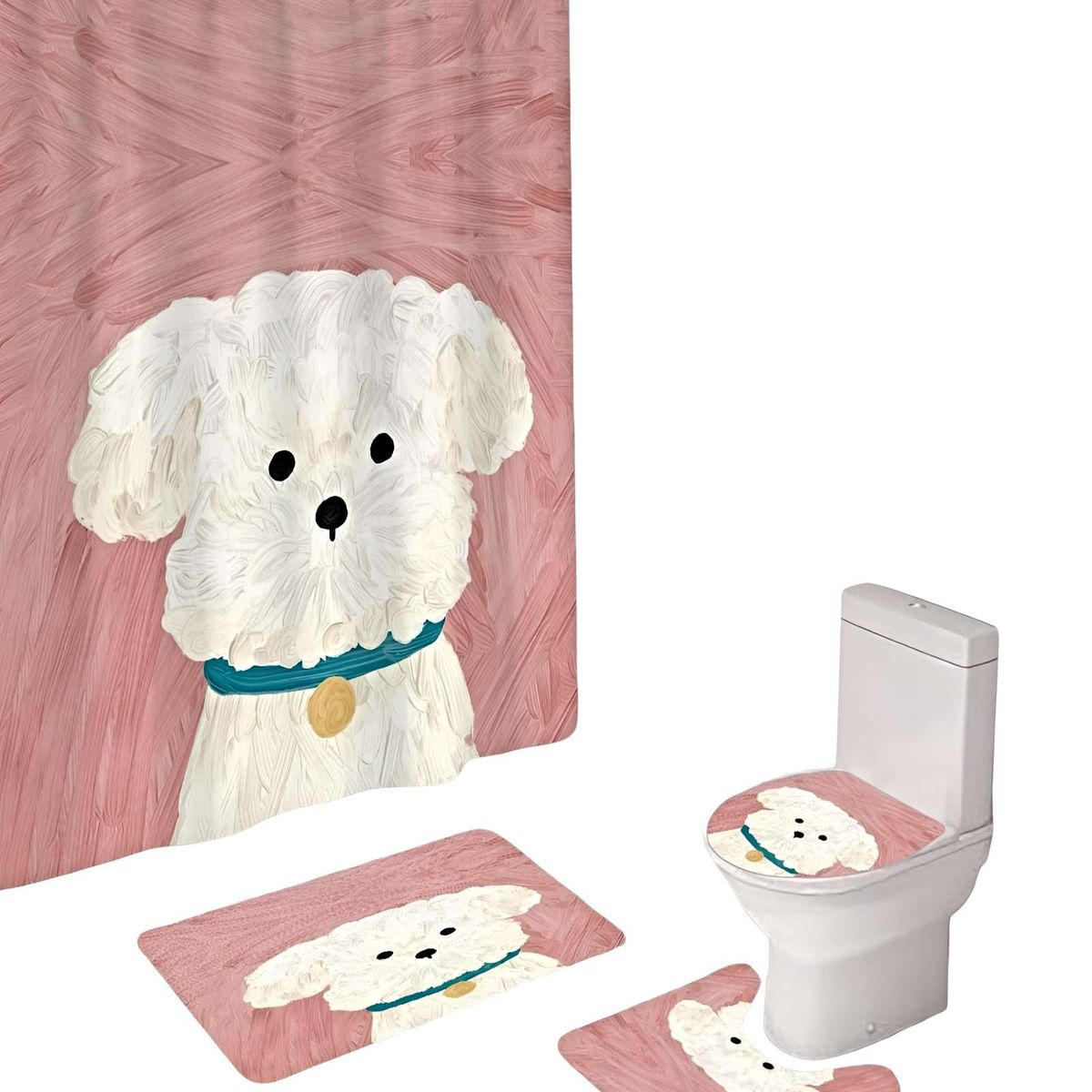GENERICO - SET DE BAÑO COMPLETO MODELOS UNICOS 4 PIEZAS S15