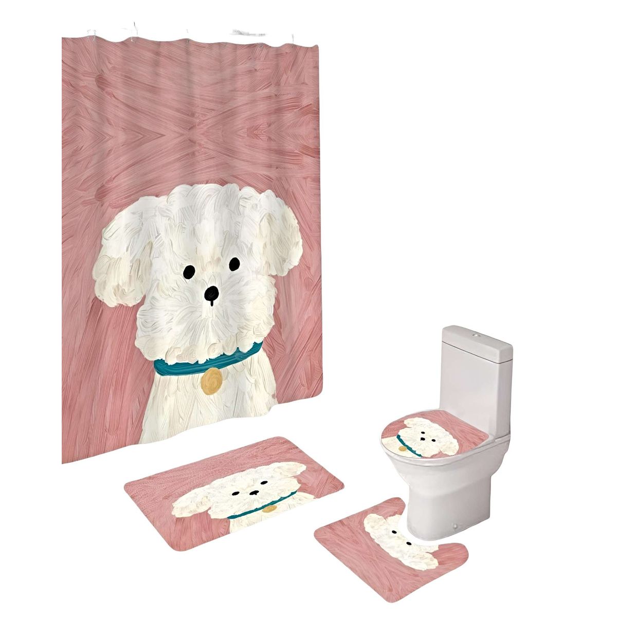 GENERICO - SET DE BAÑO COMPLETO MODELOS UNICOS 4 PIEZAS S15