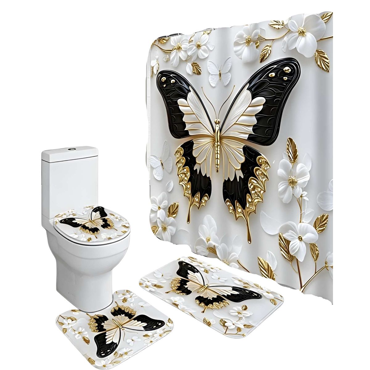 GENERICO - SET DE BAÑO COMPLETO MODELOS UNICOS 4 PIEZAS S16