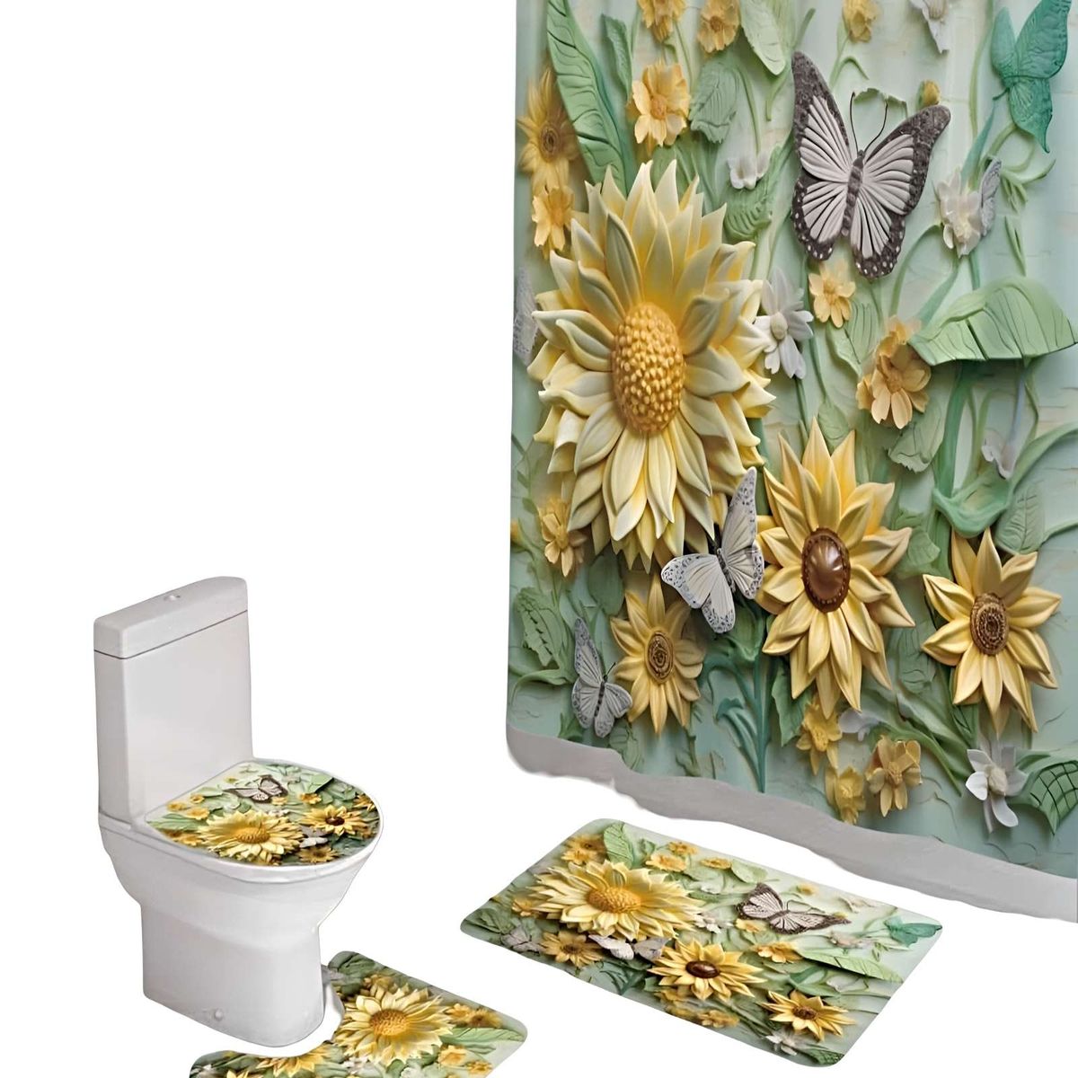 GENERICO - SET DE BAÑO COMPLETO MODELOS UNICOS 4 PIEZAS S12