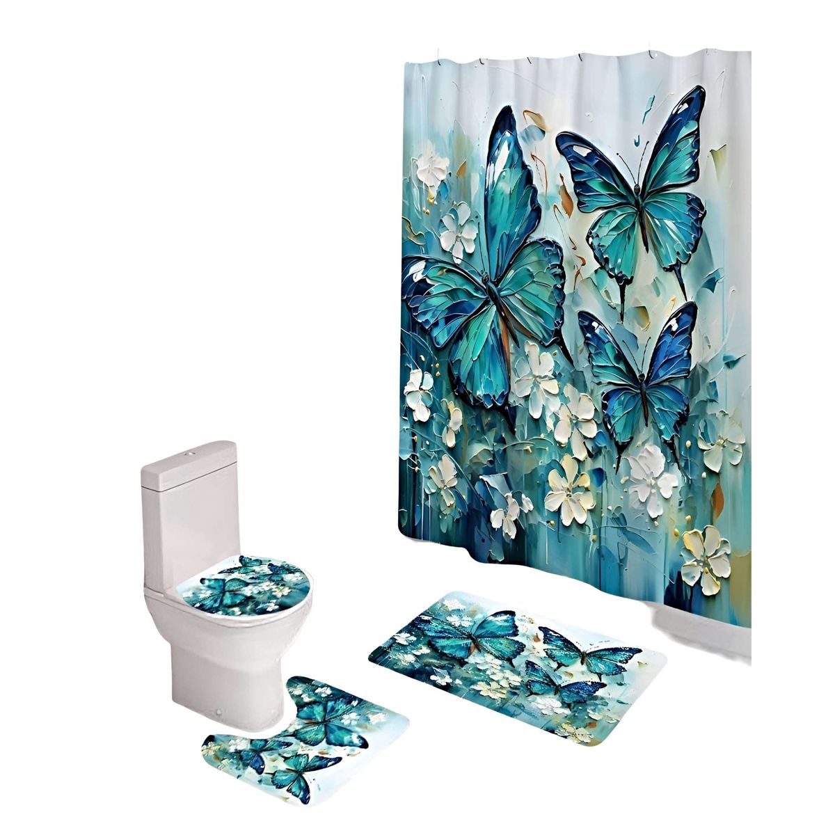 GENERICO - SET DE BAÑO COMPLETO MODELOS UNICOS 4 PIEZAS S17