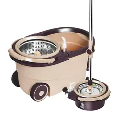GENERICO - Trapero Mopa Giratoria 360º Con Balde Centrifugador Acero Inoxidable