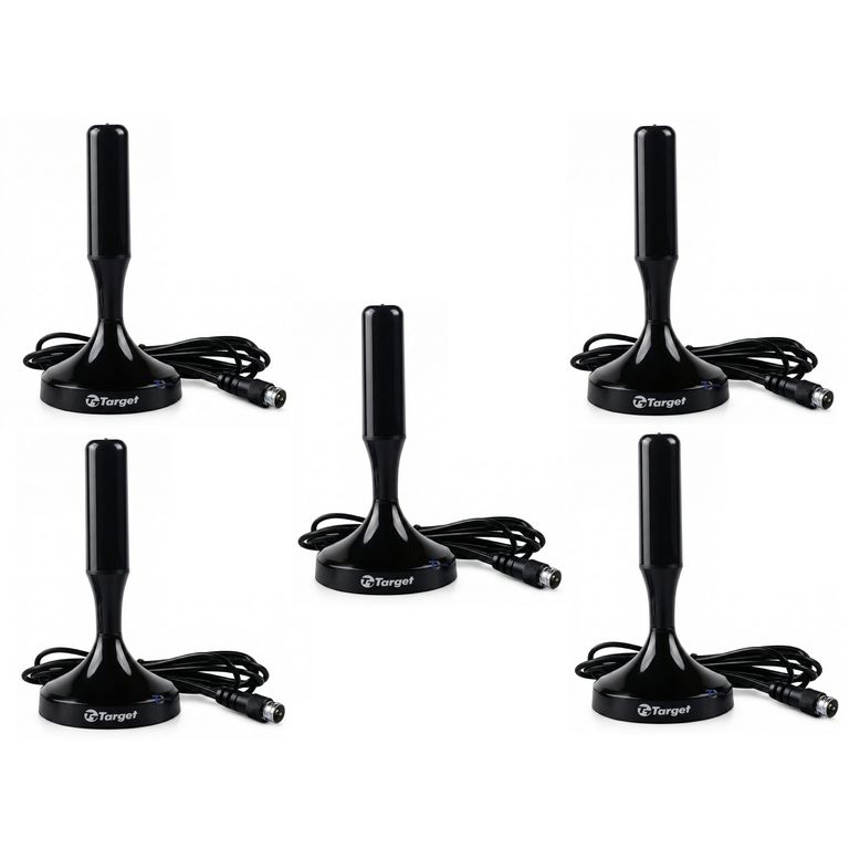 TARGET Pack 5 Antenas Tv Hd Hdtv Magnética Tt-adp6 8 Dbi Negro