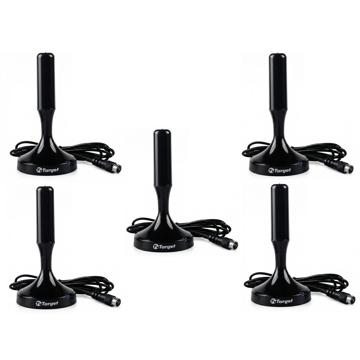 TARGET - Pack 5 Antenas Tv Hd Target Hdtv Magnética Tt-adp6 8 Dbi Negro