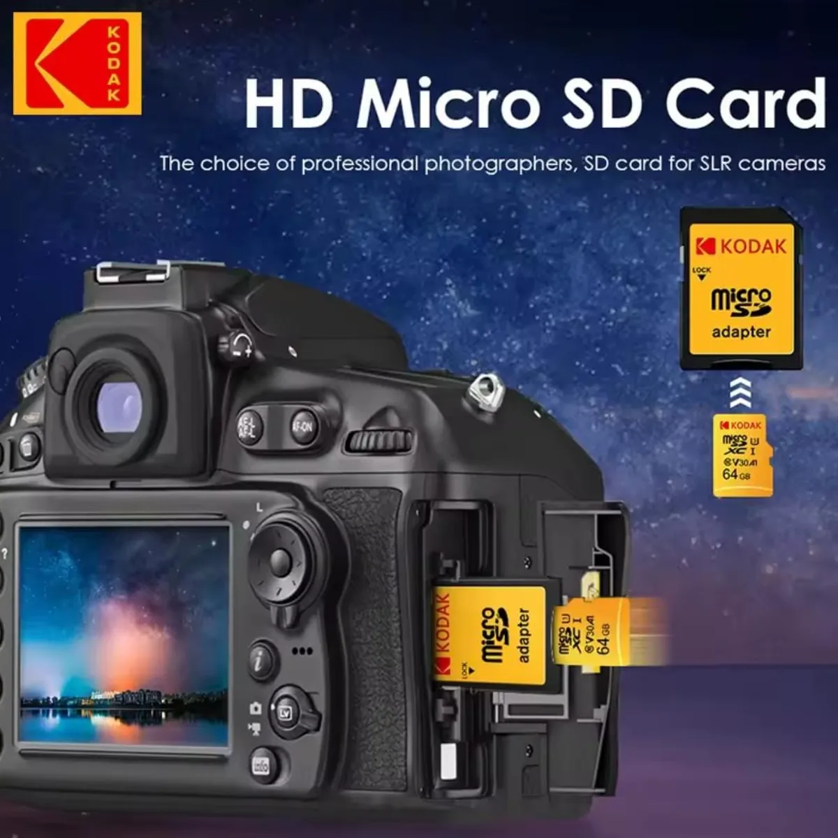 KODAK - Tarjeta de Memoria Micro SD Kodak 32 GB Clase 10 V30 para Camara,Telefono, PC