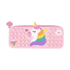 ADIX - Estuche Escolar Silicona con Popit Diseño Unicornio