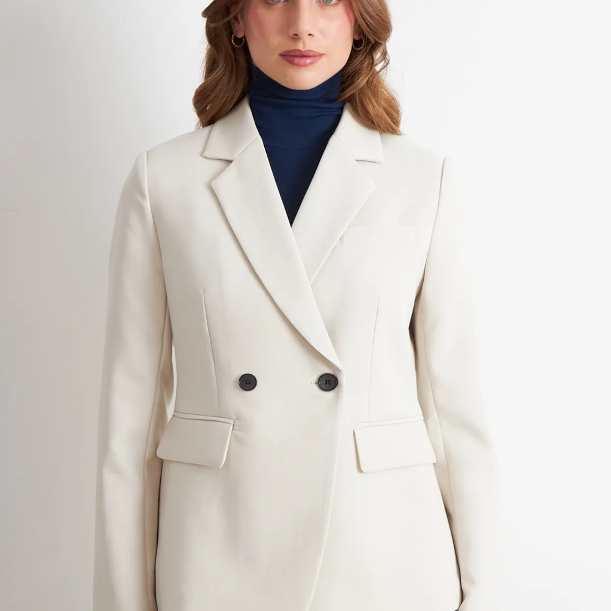NICOPOLY - Blazer  Dos Botones Blanco	 Nicopoly