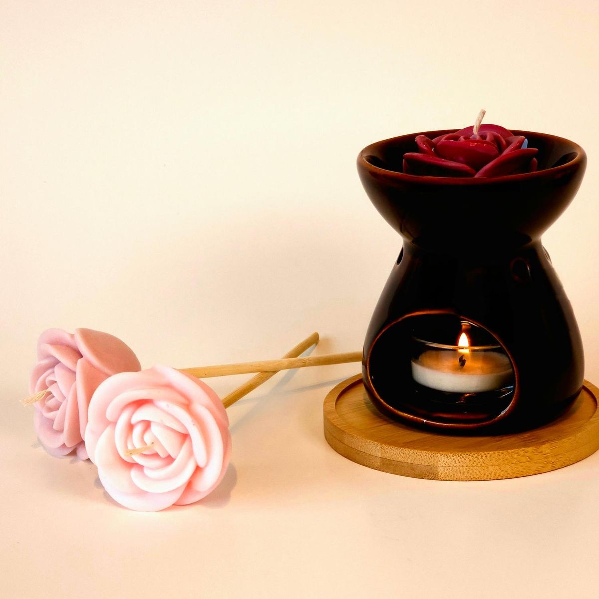 GENERICO - Bouquet Aromático Coco & Rosé Decorativo Difusor Flores Aromáticas Zen Aromas