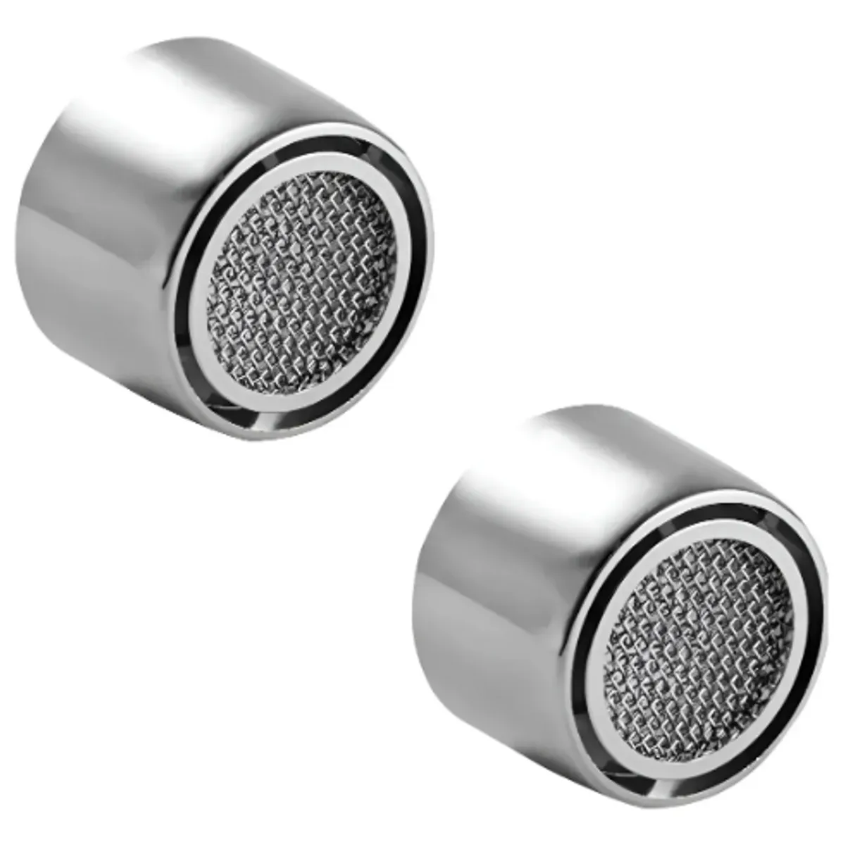 GENERICO - Pack 2 Filtros De Grifo Aireador Lavaplatos Lavamanos Plateado Brillante
