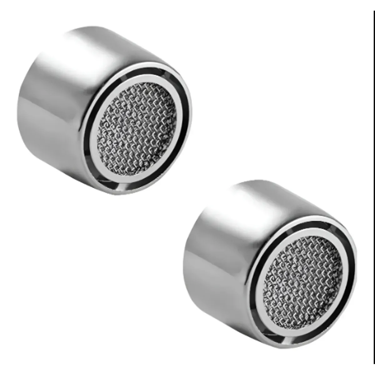 GENERICO - Pack 2 Filtros De Grifo Aireador Lavaplatos Lavamanos Plateado Brillante